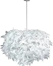 CJLWSLCO Simple creative white resin multi-layer leaf feather chandelier bedroom living room dining room study decorative chandelier led E27 light source chandelier modern minimalist home lighting fix