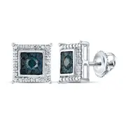 1/4CT-Diamond FASHION BLUE EARRINGS