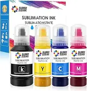 SUPERSUBINK Sublimation Ink 502 522 Refilled Bottles for Ecotank ET-2803 ET-2800 ET-2840 ET-2850 ET-4800 ET-15000 Inkjet Printer Heat Press Transfer Ink