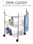Bathroom Sink Caddy Shower Caddy with Wheels Metal Chrome Organizer Rack