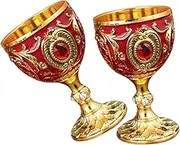 PRETYZOOM 2Pcs Delicate Retro Wine Cup European Style Compact Drinking Glasses for Whisky Liquor and Cocktails Creative Bar Decor
