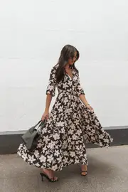 [PUP49] Kelda Dress - Black Augusta Print XS black