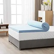 Luxor Memory Foam Mattress Topper Cool Gel Infused Bamboo Cover 8CM Underlay (King)