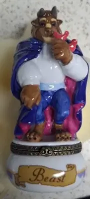 BEAUTY AND THE BEAST MIDWEST CANNON FALLS PHB PORCELAIN HINGED BOX w/BOX TRINKET