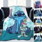 Child Adult 3D Lilo and Stitch Cartoon Sofa Blanket Plush Soft Throw Blanketᶜ