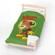 Mickey Mars Attacks Blanket, Plush Throw for Kids, Fun Retro Style Gift, Cozy