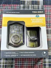 New TRU-BOLT Electronic Deadbolt Antique Bronze Finish