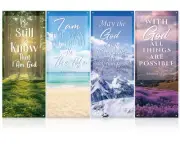 4Pcs Church Banners with Scripture for Sanctuary Wall Worship Classical Chris...