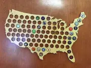 Beer Cap Map USA United States Holdes Over 100 Beer Caps Great Gift