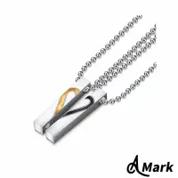 在飛比找momo購物網優惠-【A MARK】愛戀拼圖心型線條情侶鈦鋼對鍊2件套組(鈦鋼對