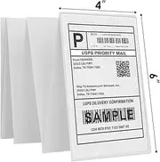YOUHOOL Address Labels White Sticky Postage Parcel Labels 102mmX152mm 4"X6 "Blank self Adhesive Sticker Printable Labels Fan fold for Inkjet Printer Laser Printer