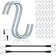 50 Pcs Tarp Strap Bungee Cord S Hooks Rust Resistant Steel Bungee Cords Metal...