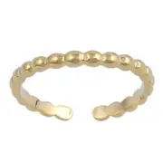 Gold Bubble Toe Ring - Gold Plated .925 Sterling Silver - Adjustable