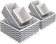 Fabric Storage Box Foldable Wardrobe Drawer Dividers Closet Dresser Organiser Collapsible Cloth Drawer Insert Cube Basket Bins Container for Underwear Socks, Neck Ties, Scarves, and Handkerchiefs