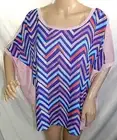 Espresso Women Plus Size 1x 2x 3x Hi Lo Mauve Chevron Tee T Shirt Top Blouse
