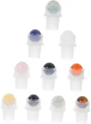 ZUNOXAZ 10pcs Oil Bottles with Natural Jade Stone Roller Ball Tops Refillable Applicator for Essential Oils and Perfumes Leakproof Design for Home and Spa Use