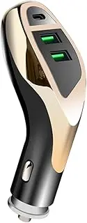 iplusmile Dual USB Car with Pd Compact Design Compatible with All USB Devices for Vehicle Models Golden