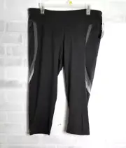Champion 2XL Black Capri 20" inseam 12.5" rise STUDIO FIT mesh/ribbon design leg