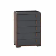 Desmond Chest Of 5-Drawers Tallboy Storage Cabinete - Columbia & Dark Grey