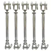 5 PC Marine SS 3/8" Closed Body Turnbuckle JAW JAW Rigging 700 Lbs Cap