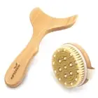 Lymphatic Drainage Paddle & Dry Brushing Body Brush, Wood Body Gua Sha Tool w...