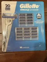Gillette Mach3 Advanced Men's Refill Cartridges Blue 20 Count