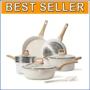 Durable 10-Piece Nonstick Cookware Set with Reinforced Induction Compatibility