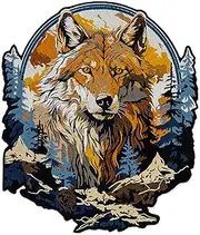 EMBROVERSE Realistic Wolf Head Large Back Patch - Forest Guardian, Nature Spirit Wild Animal, Outdoor Adventure Embroidered Iron-On Jacket Accessory, 11.4 x 13.6 inches