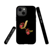 For Apple iPhone 13 mini Case, Armour Back Cover, Embellished Letter L