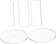 CIYODO 1 Set Acrylic Cake Board Multi Functional Cake Scraper for Baking and Decorating Discs for Home Bakers and Professionals for Birthdays Weddings and Celebrations
