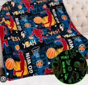 Hohoto Basketball Kids Glow In The Dark Throw Blanket 50x60