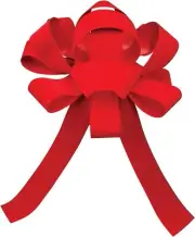 30" Red Velvet Waterproof Vinyl Giant Car Bow with Two Long Tail & Magnetic Base