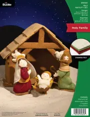 DIY Bucilla Holy Family Nativity Christmas Manger Felt 3D Ornament Kit