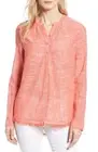 Caslon Casual Pink Glossary colors Fringe Hem Cotton Tunic/top, Size Medium