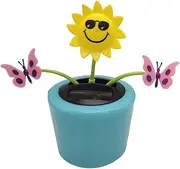 Cute Solar Dancing Flowers Swinging Sunflower Insect Flip Flap Flowers Eco-Friendly Solar Power Bobblehead Dancing Flowers for Solar Power Kits Car Home Solar Power Kits Funny Ornaments Decorations