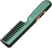 OPLLER Electric Cordless Hair Straightener and Curling 2 in 1 Dry Comb Mini USB Charging Hot Straightening Green