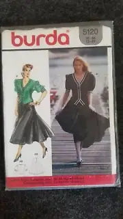 BURDA MISSES TOP & SKIRT 5120 Sewing Pattern SEALED Vintage