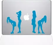The Decal Guru Posing Ladies MacBook Decal Vinyl Sticker - 15" MacBook Pro, Blue