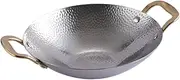 GRADENEVE Outdoor Cookware Stainless Steel Pot Double Handle Hammered Griddle Heat-Resistant