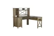 Maestro Furniture Axel L-Shape Computer Working Home Office Desk W/ Hutch Rustic Oak