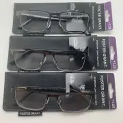"3 PAIR" R204 Foster Grant Kyne 1.25 Black Men Premium Readers Reading Glasses