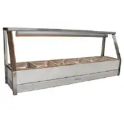 Roband Straight Glass Hot Food Display Bar, 6 pans single row