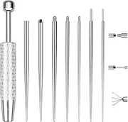 [Dexspoeny] 8 PCS Piercing Ball Grabber Tool Kit-Piercing Taper Insertion Tool, 14G 16G 18G Threadless Insertion Taper and Body Piercing Kit for Ear Nose Lip