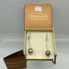 Authentic Murano Glass Earring With Certificate- Cube - Silver/Lavender- M2
