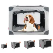 Collapsible Soft Dog Crate, 37.4" L x 26" W x 26" H Portable Dog Crates for L...