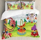Colorful Circus Duvet Cover Set Twin Queen King Sizes with Pillow Shams