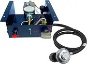 MENSI 4 Bolts Propane Burner with Regulator Valve Assembly Kit for Square Glass Tube Patio Heater Replacement