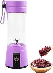 Fruit Mixer Bottle | 400ml Cordless Fruit Juicer for Smoothies,Sports Nutrition Products High-Speed Rotation Juicer for Banana, Carrot, Pitaya, Cucumber, Orange Hoffti