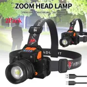 2Pack 990000LM Headlamp Super Bright USB Rechargeable LED Head Light Zoomable