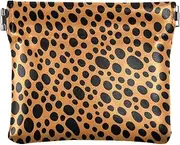 [YXYZRMY] Black Orange Leopard Print PU Leather Squeeze Coin Purse, Coin Pouch Change Holder for Women Men, Mini Portable Cosmetic Bags for Women, Multi-colored, one size, Multi-style, Multi-colored